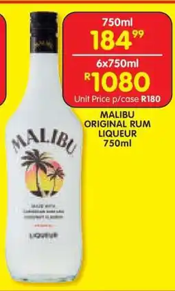 Shoprite MALIBU ORIGINAL RUM LIQUEUR 750ml offer