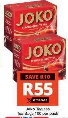 Checkers Joko Tagless Tea Bags offer