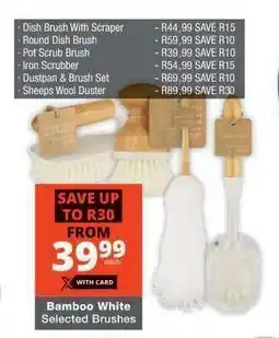 Checkers Bamboo White Selected Brushes offer