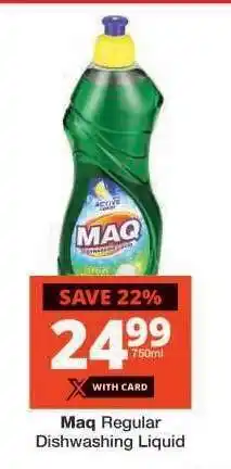Checkers MAQ REGULAR DISHWASHING LIQUID offer