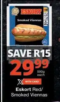 Checkers ESKORT RED/SMOKED VIENNAS offer