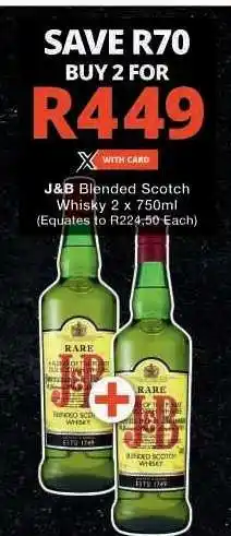 Checkers J&B Blended Scotch Whisky offer