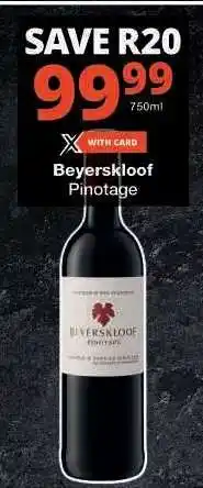 Checkers BEYERSKLOOF Pinotage offer