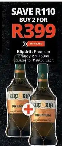 Checkers Klipdrift Premium Brandy offer