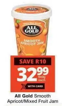 Checkers All Gold Smooth Apricot/Mixed Fruit Jam offer