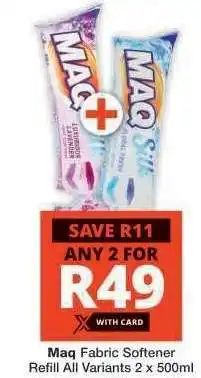 Checkers MAQ Fabric Softener Refill offer