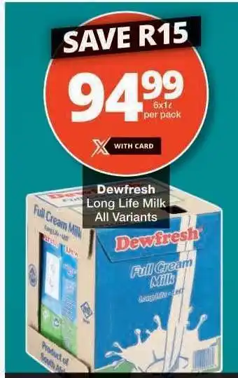 Checkers Dewfresh Long Life Milk offer