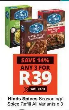 Checkers Hinds Spices Seasoning/Spice Refill offer