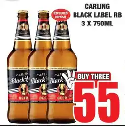 Boxer CARLING Black Label RB 3 x 750ml offer