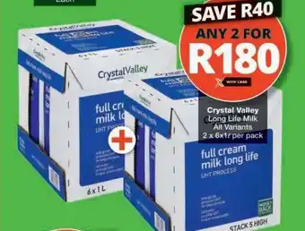 Checkers CRYSTAL VALLEY LONG LIFE MILK offer