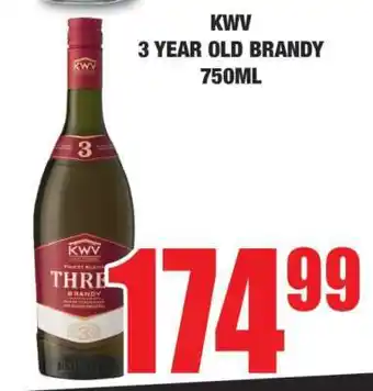 Boxer KWV 3-Year Old Brandy 750ml offer