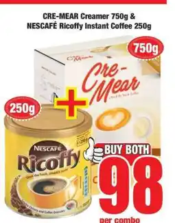 Boxer CRE-MEAR Creamer 750g & NESCAFÉ Ricoffy Instant Coffee 250g offer