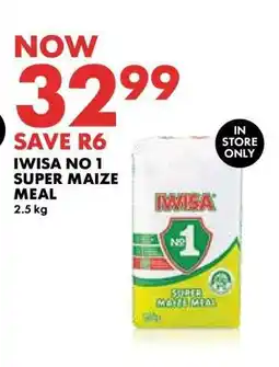 Woolworths IWISA No. 1 Super Maize Meal offer