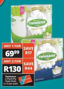Checkers Twinsaver 2-Ply/3-Ply Toilet Rolls offer