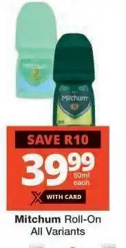 Checkers Mitchum Roll-On offer