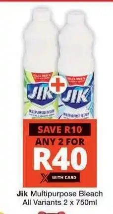 Checkers JIK multipurpose bleach offer