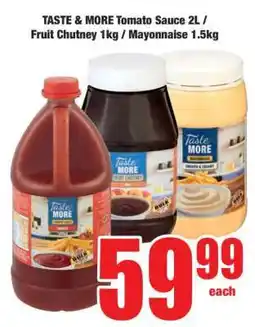 Boxer TASTE & MORE Tomato Sauce 2L / Fruit Chutney 1kg / Mayonnaise 1.5kg offer