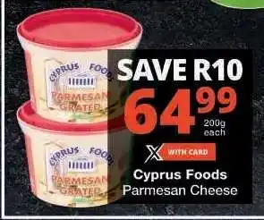 Checkers Cyprus Foods Parmesan Cheese offer