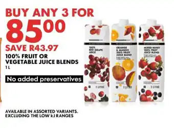 Woolworths 100% Fruit or Vegetable Juice Blends offer