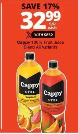 Checkers Cappy 100% Fruit Juice Blend offer
