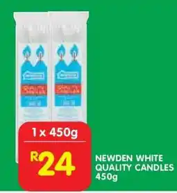 Shoprite NEWDEN WHITE QUALITY CANDLES 450g offer