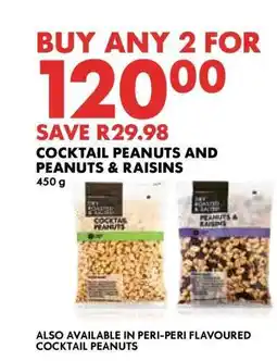 Woolworths Cocktail Peanuts and Peanuts & Raisins offer