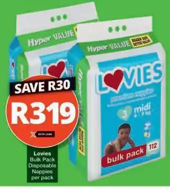 Checkers Lovies Bulk Pack Disposable Nappies offer