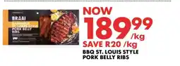Woolworths BBQ St. Louis Style Pork Belly Ribs offer