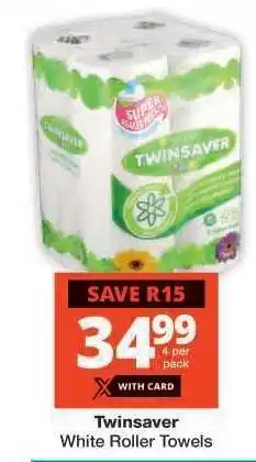 Checkers Twinsaver White Roller Towels offer