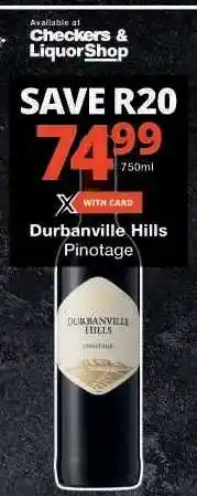Checkers Durbanville Hills Pinotage offer