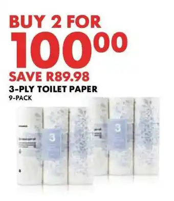 Woolworths 3-Ply Toilet Paper 9-Pack offer