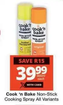 Checkers Cook ‘n Bake Non-Stick Cooking Spray offer