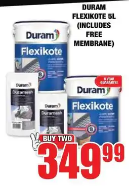 Boxer DURAM FLEXIKOTE 5L (INCLUDES FREE MEMBRANE) offer