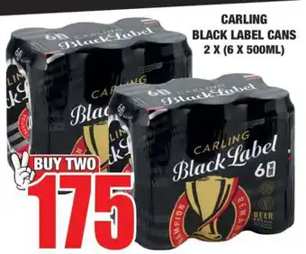 Boxer CARLING BLACK LABEL CANS 2 X (6 X 500ML) offer