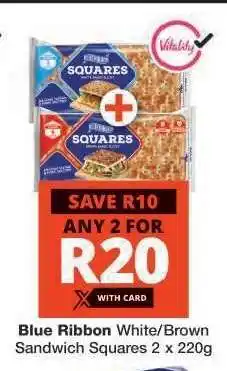 Checkers Blue Ribbon White/Brown Sandwich Squares 2 x 220g offer