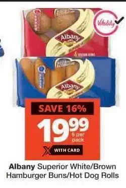 Checkers Albany Superior White/Brown Hamburger Buns/Hot Dog Rolls offer