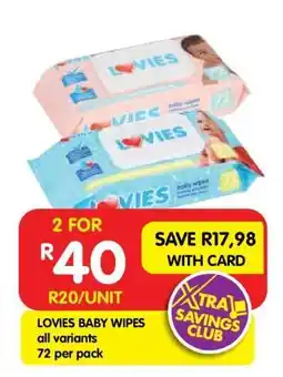 Shoprite LOVIES BABY WIPES offer