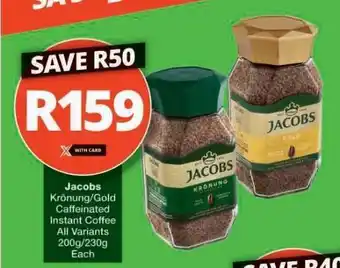 Checkers Jacobs Krönung/Gold Caffeinated Instant Coffee offer