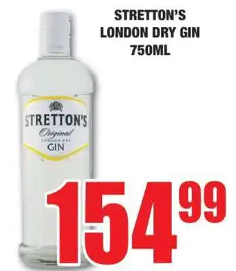 Boxer STRETTON’S LONDON DRY GIN 750ML offer