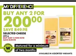 Woolworths Selected Cheese offer