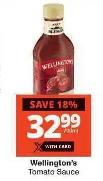 Checkers Wellington's Tomato Sauce offer