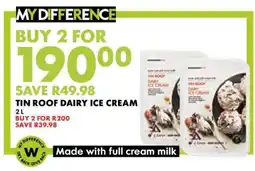 Woolworths Tin Roof Dairy Ice Cream offer