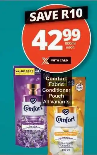 Checkers Comfort Fabric Conditioner Pouch offer