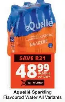 Checkers aQuellé Sparkling Flavoured Water All Variants offer