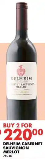 Woolworths Delheim Cabernet Sauvignon Merlot offer