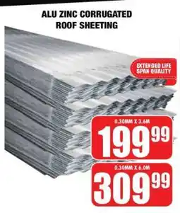 Boxer ALU ZINC CORRUGATED ROOF SHEETING 0.30MM X 3.6M offer