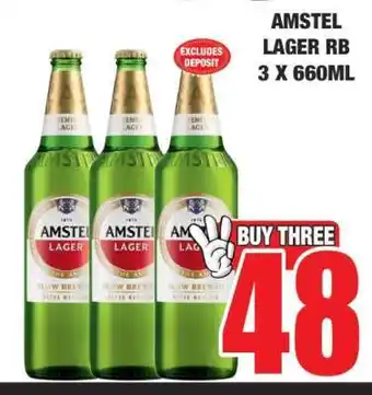 Boxer AMSTEL LAGER RB 3 X 660ML offer