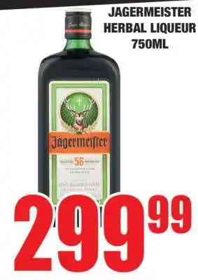 Boxer Jagermeister Herbal Liqueur 750ml offer
