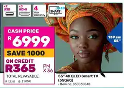 Game Hisense 55" 4K QLED Smart TV offer