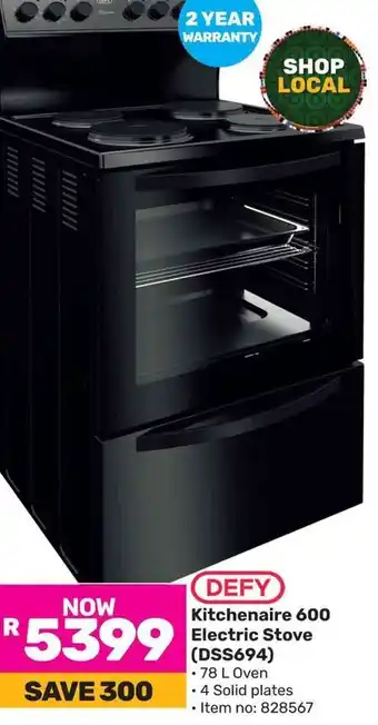Game DEFY Kitchenaire 600 Electric Stove offer